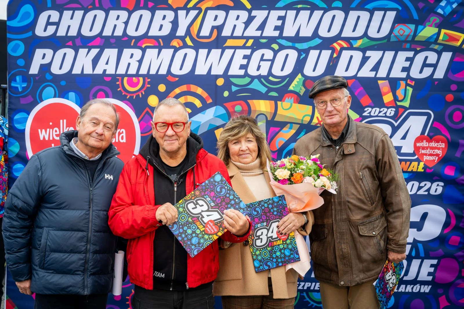 Zdjęcie przedstawia Zarząd Fundacji WOŚP w trakcie ogłoszenia celu zbiórki